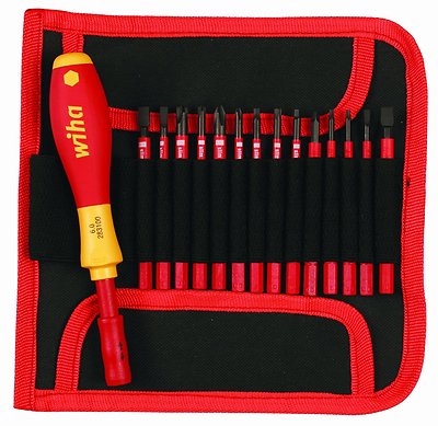 Wiha 28390 Insulated SlimLine Interchangeable Set Includes Handle with Pouch