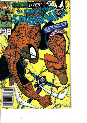 Amazing Spider-Man 345 Cletus Kasady (Carnage) Venom Boomerang VF- 1991 Glossy