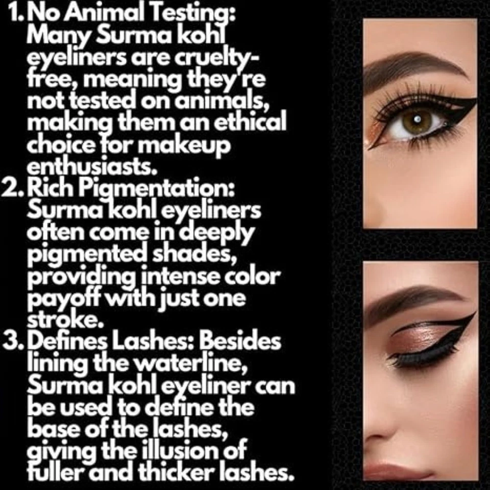 Arabian AL ATHMAD ASMAD Natural BLACK Surma Kohl Kajal Eyeliner Kuhl Powder - Image 3 of 4