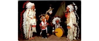 Arizona Phoenix Petley K-204 Postcard Sioux Dancers Image ~1950s Native Card
