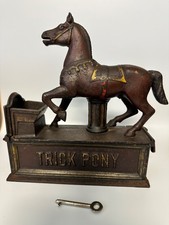 Original Circa 1885 Trick Pony Cast Iron Mechancial Bank