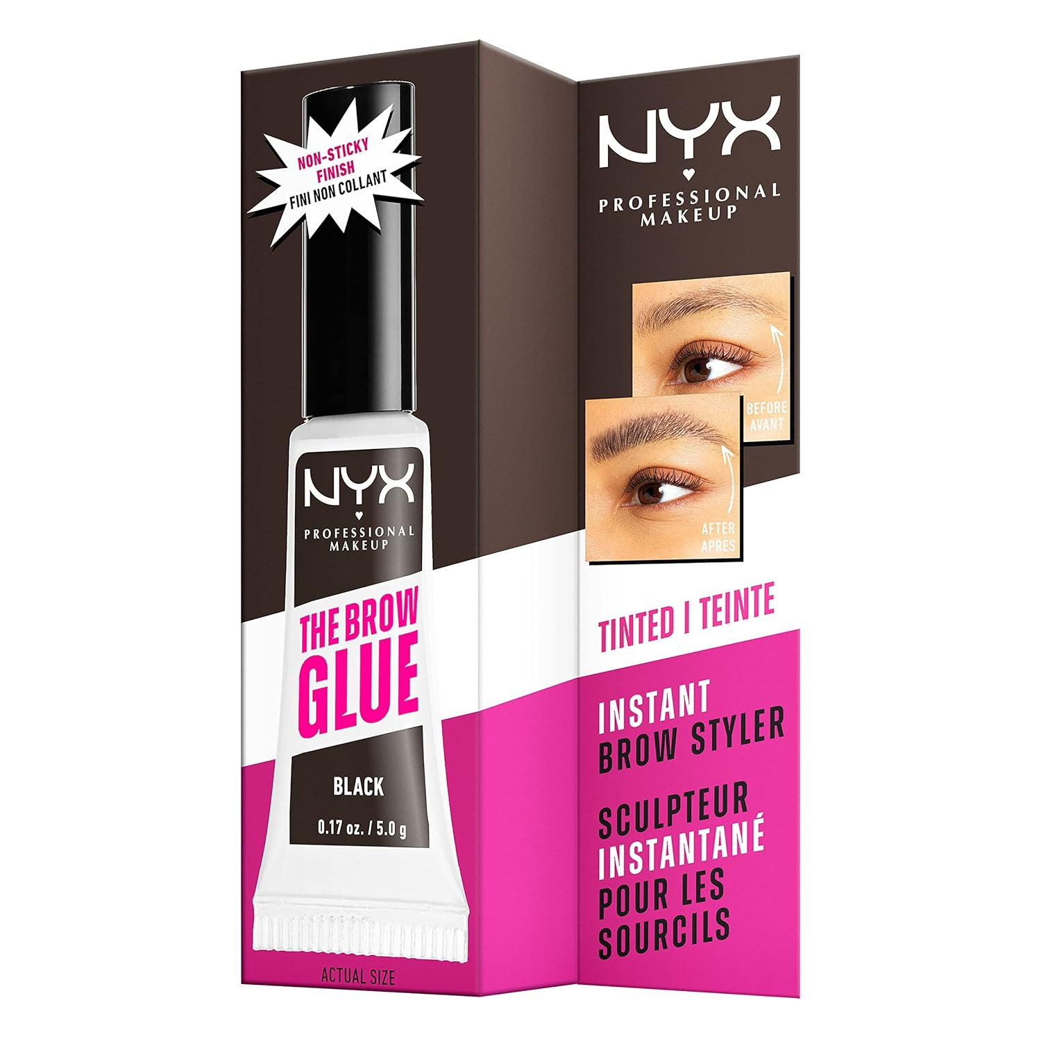the Brow Glue, Extreme Hold Tinted Eyebrow Gel - Black