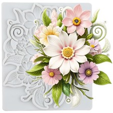 Baroque Flower Polymer Clay Molds Daisy Flower Silicone Mold for DIY Crafts Epox