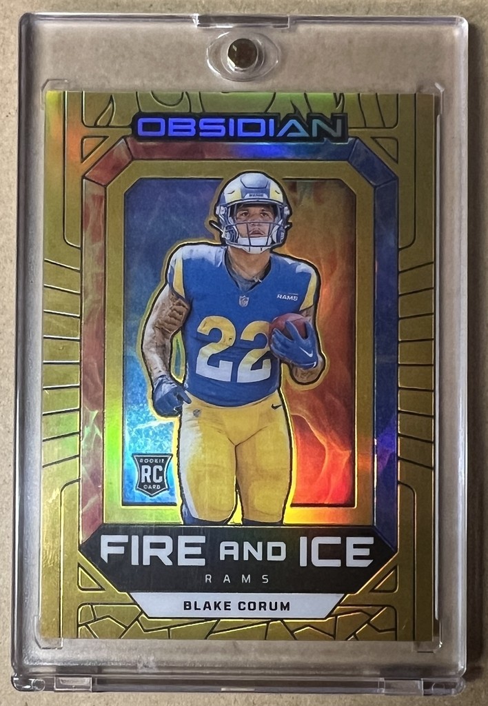 Blake Corum Obsidian 2024 GOLD 10/10 Fire And Ice No.1