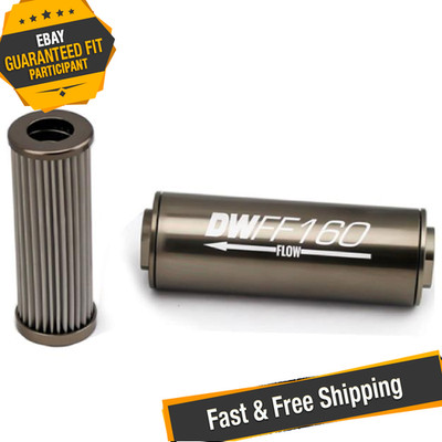 DeatschWerks 8-03-160-010K -10 AN, 10 Micron, 160mm Inline Fuel Filter