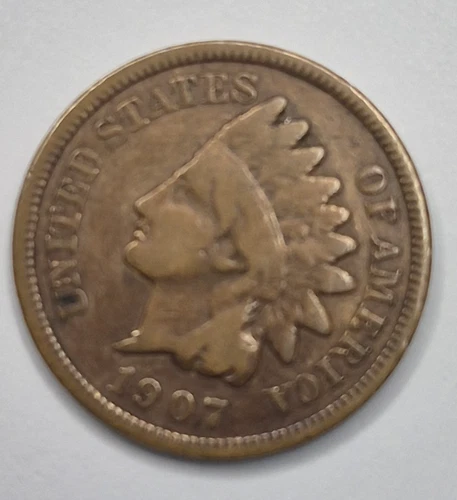 1907 Indian Head Penny, USA, - 8113