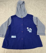Vintage Sesame Street Elmo Blue Toddler Hooded Jacket 18M Rare Color Variant
