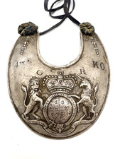 British Revolutionary War 4th Kings Own Regiment Gorget Silver Plate Fur Trade