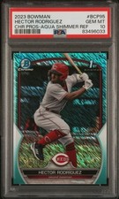 HECTOR RODRIGUEZ 2023 1st Bowman Chrome Aqua Shimmer Rookie #/125 #BCP-95 PSA 10