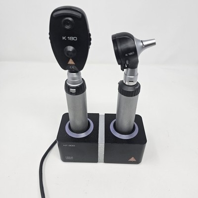 Heine K180 Oph & K180 Oto Diagnostic Set w/ Handles + NT300 Charger   Working #3