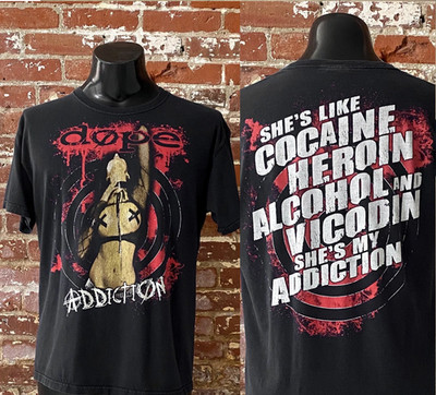 Black COlor Dope Band Addiction Song 2-Sided Shirt All size Unisex TR837