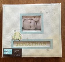 NEW K COMPANY Baby Boy Fan Frame Name 12  x12  Frog SCRAPBOOK Photo Memory Album