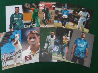 INTERNATIONAL MEN'S CRICKET JOBLOT OF 10 Hand Signed 6x4 PHOTOGRAPHS # 2