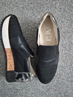 AGL Slipper Gr. 36 schwarz-silber