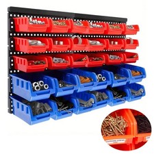 30PCS WALL MOUNTED GARAGE STORAGE BIN WORKSHOP ORGANISER RACK DIY TOOL BOXES UK