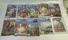 Orchidea Collection Floral Landscape Needlepoint Cotton Canvas Large Lot of 10