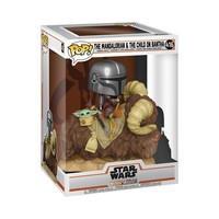 Funko Pop! Deluxe: Star Wars: The Mandalorian - Mando On Bantha Mit Grogu (The C