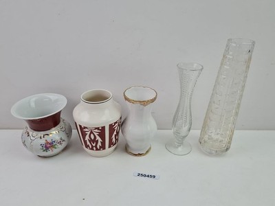 5x Vase Porzellan/Glas Weimar/Spechtsbrunn 13-24cm Deko Einrichtung #250459