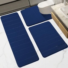 HOUYOMICS Memory Foam Bathroom Rugs Sets 3 Piece, Extra Thick Soft Absorbent