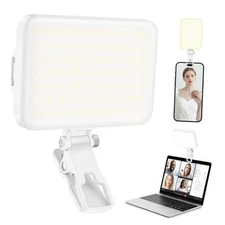 60 LED Portable Selfie Light Video Conference Lighting with Clip & Pearl White