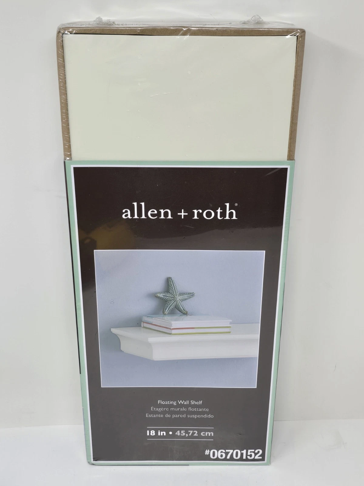 allen + roth Floating Wall Shelf #0670152, 18", Antique White Finish - NEW