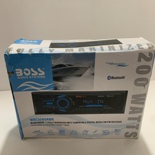 BOSS Audio MR1308UABK Single Din Bluetooth MP3 WMA USB SD AM FM Marine Radio
