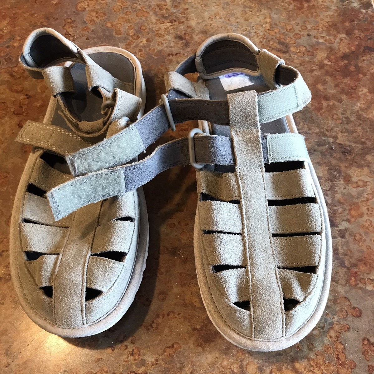 UGG Men\'s Gray Suede Dune Fisherman Strap Comfort Sandals (1099754), Size 8 Men main image 4