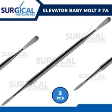 3 Pcs Periosteal Elevator Baby Molt # 7A Dental Instruments German Grade