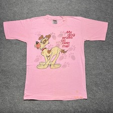 Vintage 1990S My Dog Walks All Over Me T-Shirt Large Rare Men’s Pink Made In USA