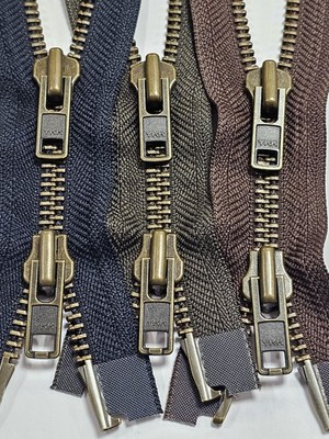 YKK Reißverschluss 2-Wege teilbar robust 8mm Kette brüniert 50-90cm 078,570,071