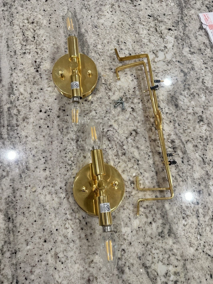 Pair Ginkgo Leaf Wall Sconces Regina Andrew Gold Wall Lighting - Image 4 of 4