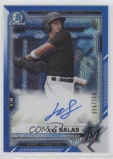 2021 Bowman Mega Box Chrome Mojo Blue Refractor /150 Jose Salas #BMA-JS Auto vv7