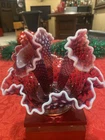 Incredible Rare Fenton Plum Opalescent Hobnail 3 Horn 8" Epergne Exc Condition