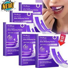 Purple Teeth Whitening Strips Brighten Tooth Remove Plaque Stain Cleaning Oral