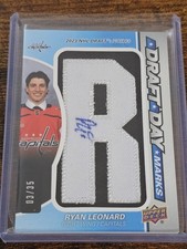 2025-26 SP GAME USED ROOKIE DRAFT DAY MARKS AUTO RYAN LEONARD RC #d 03/35!! 