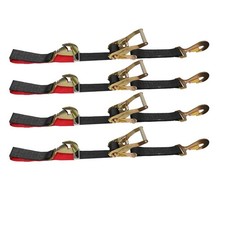 4pk 2x12 Ratchet Tie Down Axle Straps Wsnap Hooks Race Car Trailer Car Hauler