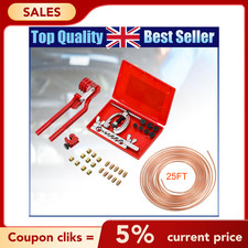 Brake Line Pipe Repair Kit 3/16 25FT Copper Pipe Flaring Tool & 20Nuts Fittings