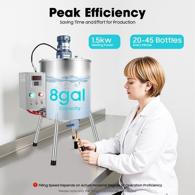 Stirring Tank Lipstick Paste Filler 30 Liter 8Gal Heating Mixing Filling Machine