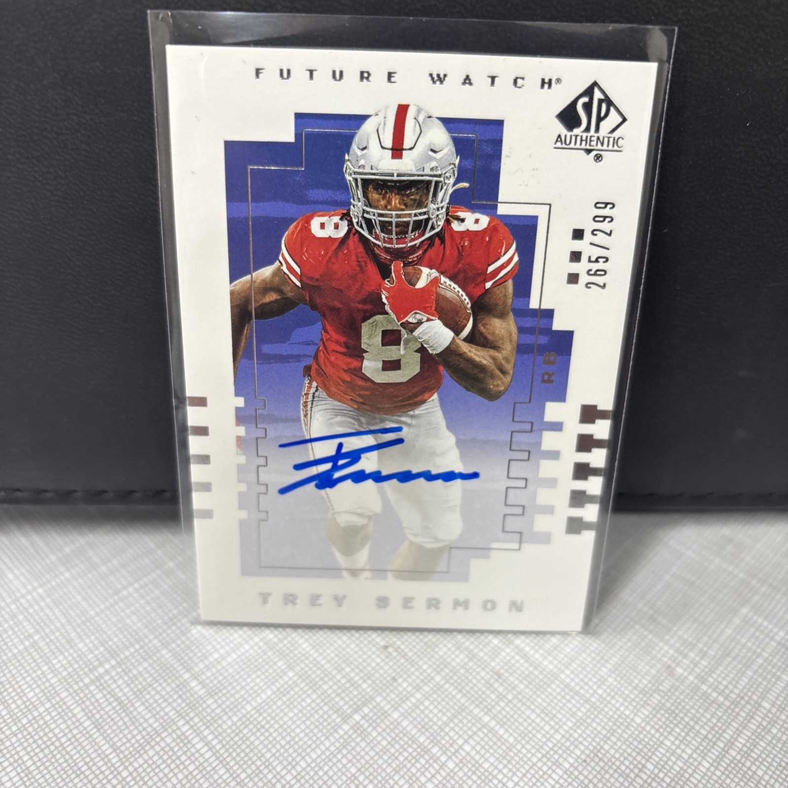 Trey Sermon Panini National Treasures Rookie Material Signatures #TS Base