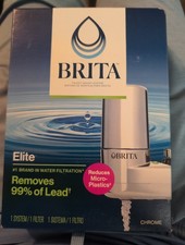 BRITA Elite Faucet Mount Filtration System Water Purification Chrome w/o BPA
