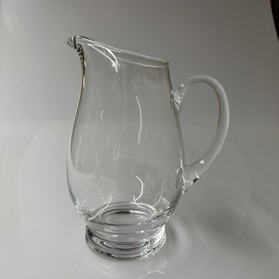 Krosno Poland Hand Blown Pitcher Clear Crystal