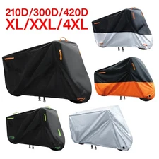 Waterproof Motorcycle Cover Heavy Duty Bike Covers Rain Snow UV Protector 4XL