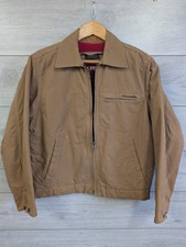 Abercrombie and Fitch Jacke Herren Large hellbraun Vintage Workwear Canvas Fleece gefüttert