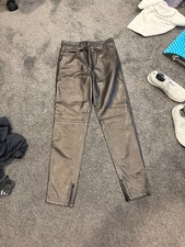 Gianni Versace Leather Trousers with Medusa Hardware, 1990s READ DESCRIPTON