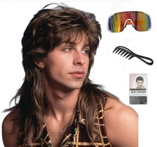 Kavsni Mullet Wigs for Men,Joe Dirt,Emo Wig 80s Costumes Fancy Party Accessor...