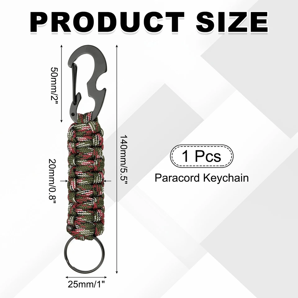 Für Paracord Schlüsselanhänger mit Flaschenöffner, Rot - Bild 2 von 4