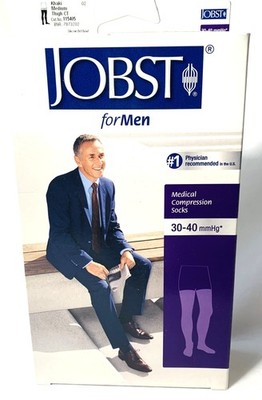 JOBST for Men Thigh High Medical Compression Socks 30-40 mmHg Khaki Medium  NEW