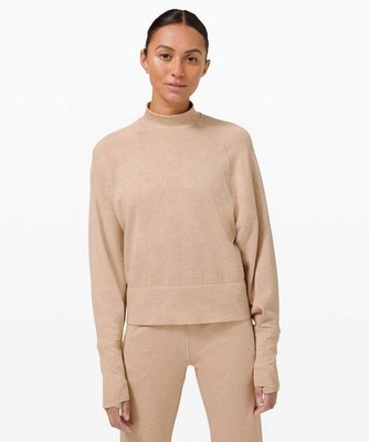 Lululemon Engineered Warmth Mock Neck Pullover Cafe Au Lait Tan 8