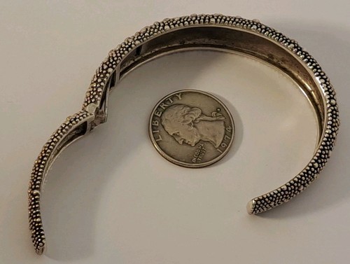 Michael Dawkins Sterling Silver STARRY NIGHT Hinged Cuff Bracelet 7" 43.5 grams - Picture 4 of 11