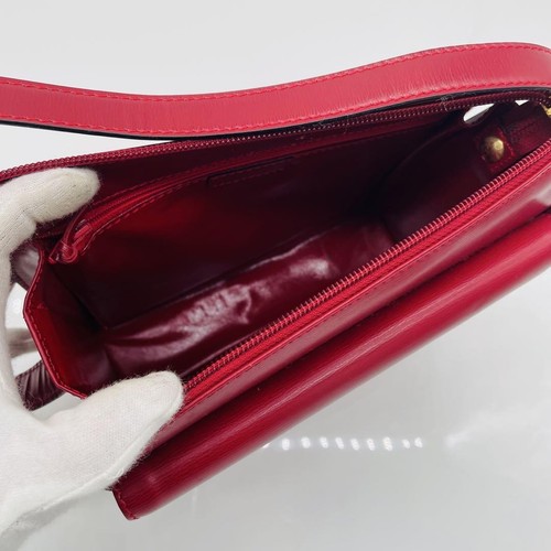 Christian Dior Shoulder Bag Purse CD Red Authentic - Picture 9 of 24
